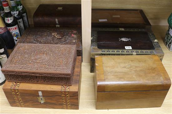 Seven various 19th century boxes